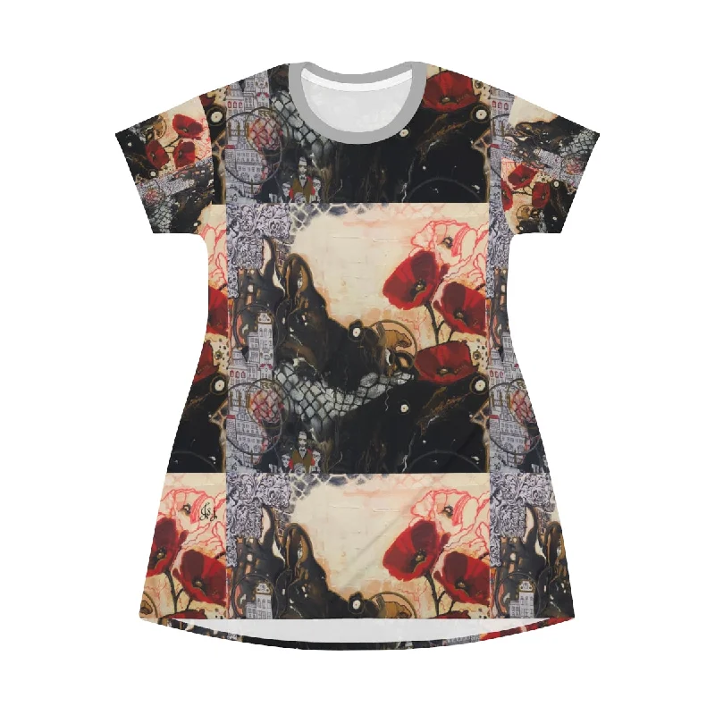 All Over Print T-Shirt Dress DIMENSIONS IN LIFE