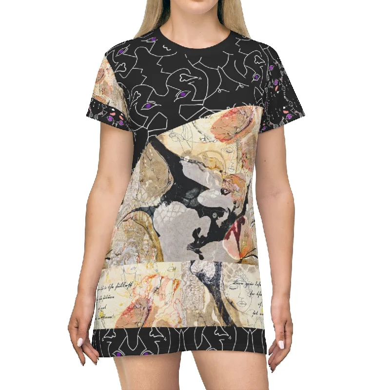 All Over Print T-Shirt Dress LIVE LIFE