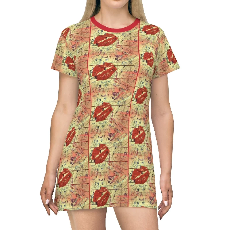 All Over Print T-Shirt Dress LOVE 4 MUSIC