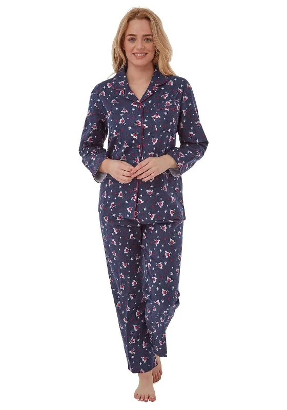 Indigo Sky Robin Print Pyjama Set, Navy