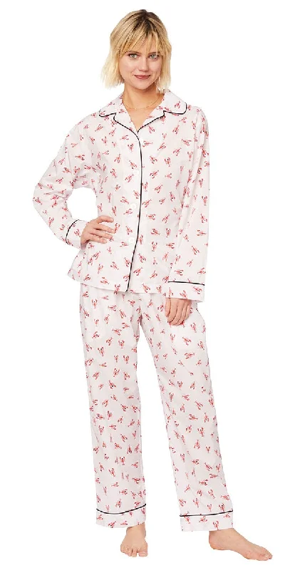 Long Sleeve Classic Pajama Set - Lobster Print