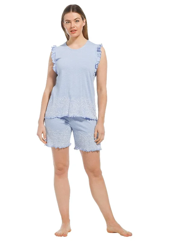 Pastunette Sleeveless Short Pyjama Set, Blue