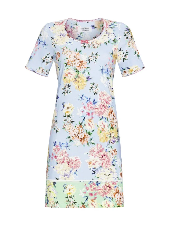 Ringella Floral Nightdress, Blue Multi