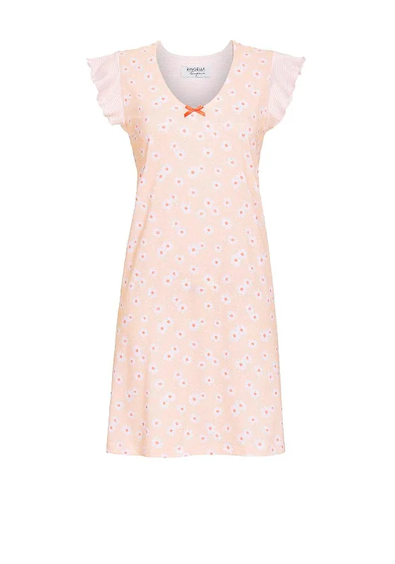 Ringella Floral V-Neck Nightdress, Peach