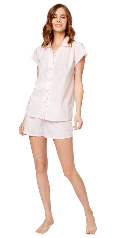 Pajama Short Set - Pink Gingham