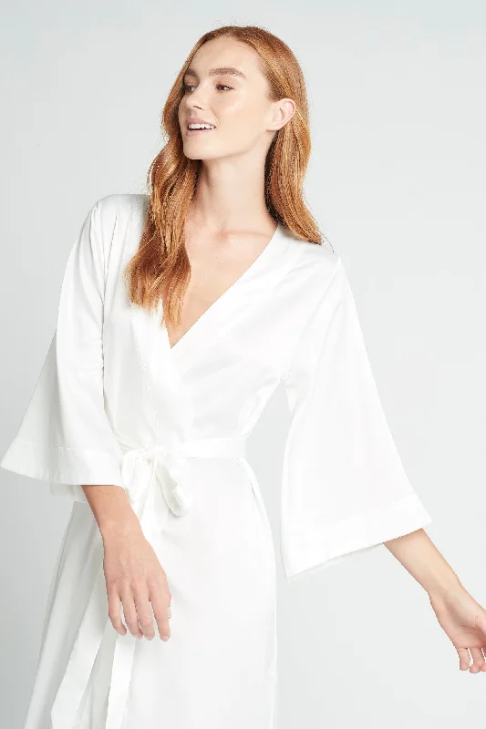 Jasmine Long Robe - White