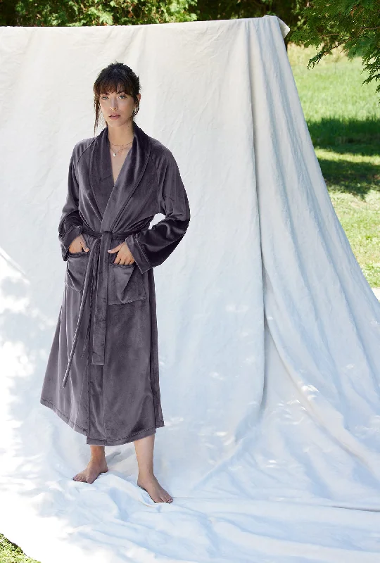 Lux Velour Long Wrap Robe