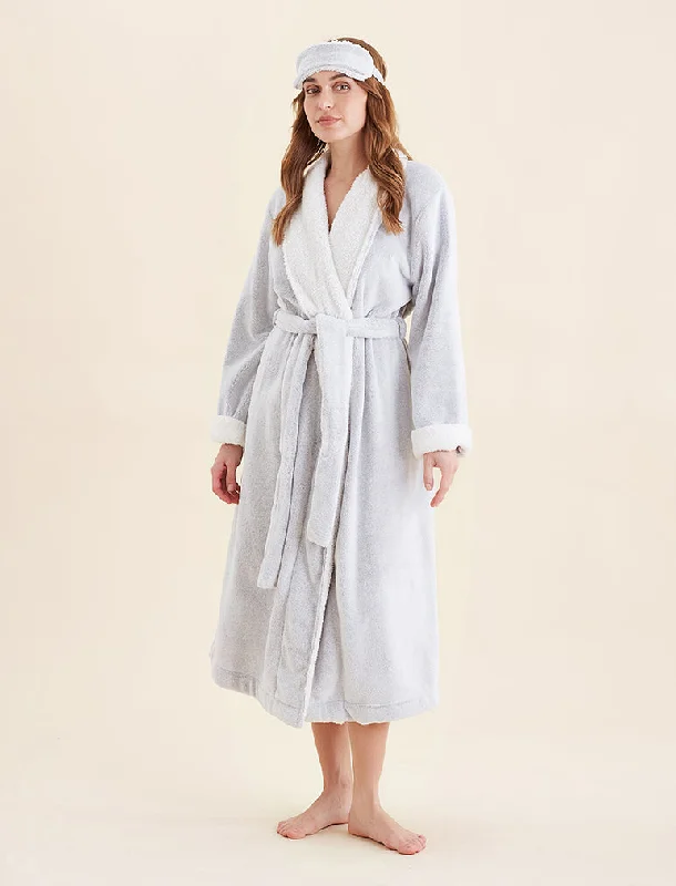 Plush Sherpa Robe & Sleep Mask