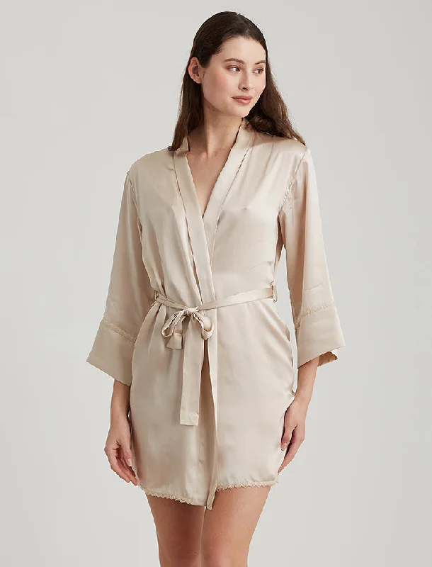 Washable Silk Short Robe