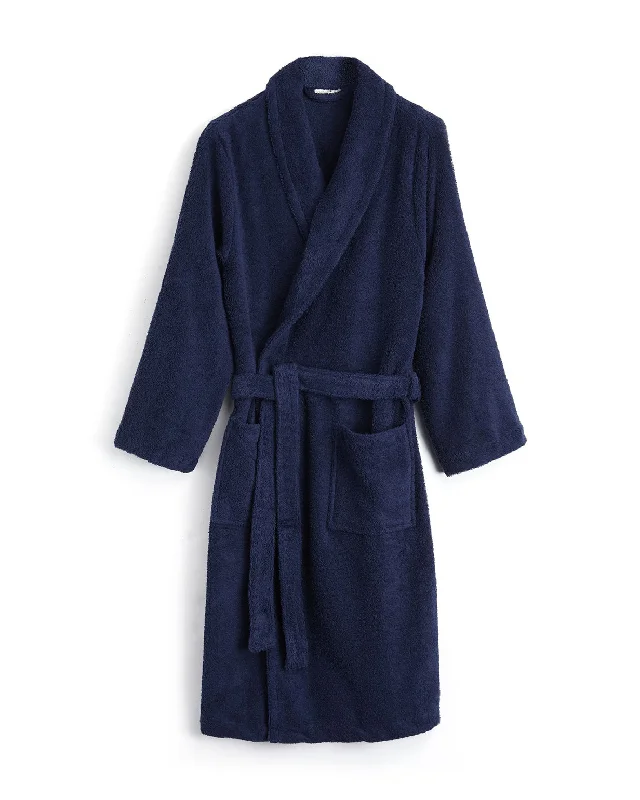 Unisex Cotton Towelling Robe - Midnight