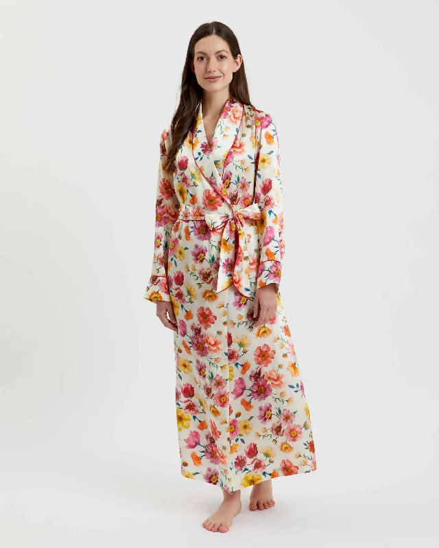 Women's Silk Dressing Gown - Jessica's Picnic